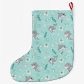 Grande Chaussette De Noël Sucré Dauphin Noël Stocker (Dos)