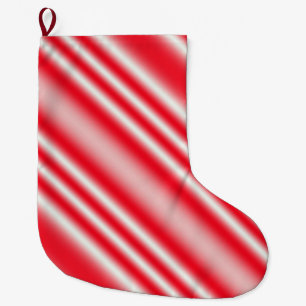 Grande Chaussette De Noël Sucre de canne Rouge Et Blanc Gratté