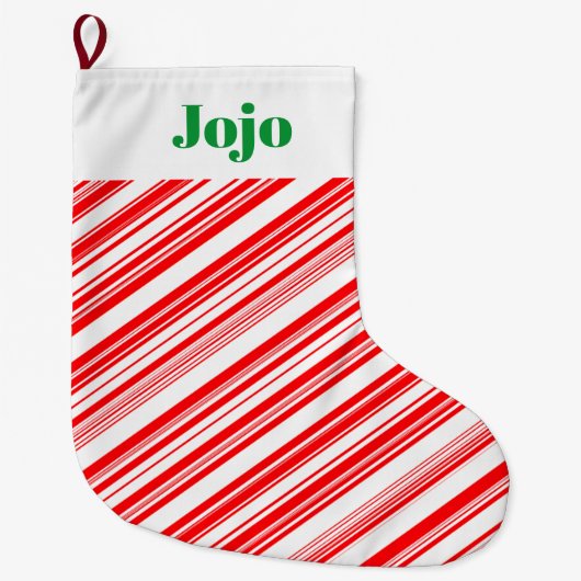 Grande Chaussette De Noël Sucre de canne vacances Noël 4Jojo (Nom) (Devant)