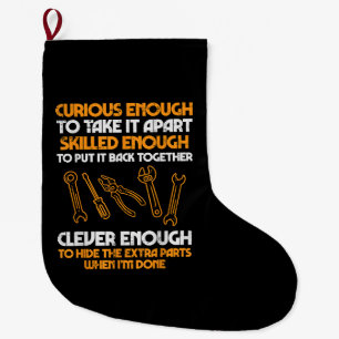 Grande Chaussette De Noël Suffisamment Curieux Pour L'Empêcher Auto Garage M
