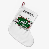 Grande Chaussette De Noël Super héros Ho ! Ho ! Ho ! (Devant (Accrochage))