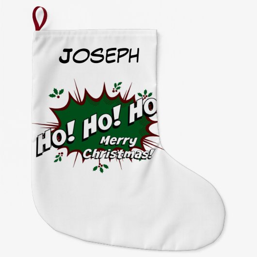 Grande Chaussette De Noël Super héros Ho ! Ho ! Ho ! (Devant)