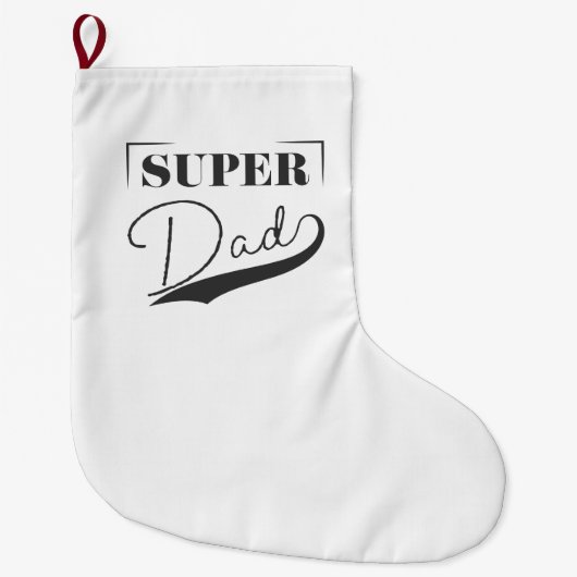 Grande Chaussette De Noël Super papa (Devant)