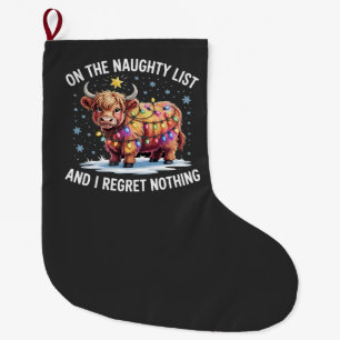 Grande Chaussette De Noël Sur la liste vilain et je ne regrette rien Vache