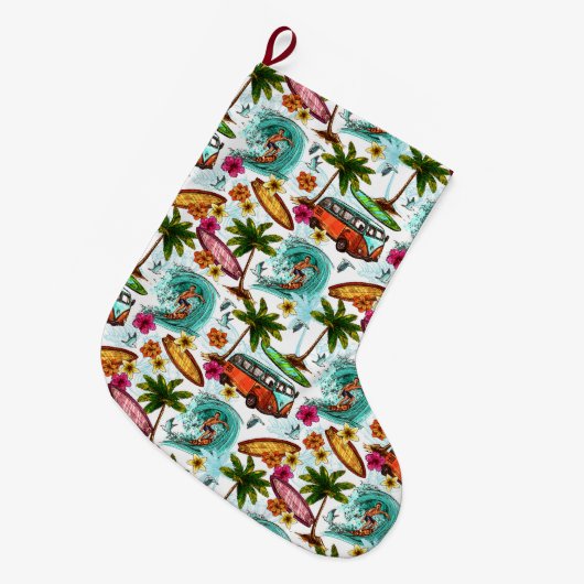 Grande Chaussette De Noël Surf (Devant (Accrochage))