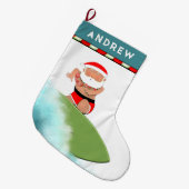 Grande Chaussette De Noël Surf à Hawaï (Devant (Accrochage))