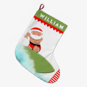 Grande Chaussette De Noël Surfeur de surf (Devant (Accrochage))