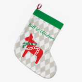 Grande Chaussette De Noël Swedish Darla Horse Personalized  (Devant (Accrochage))