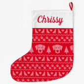 Grande Chaussette De Noël Sweet de Noël nordique Imprimeur Labrador Retrieve (Dos)