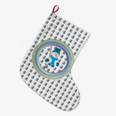 Grande Chaussette De Noël Swing Snowman Golfer (Devant (Accrochage))