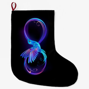 Grande Chaussette De Noël Symbole de Neon Infinity par Glowing Hummingbird