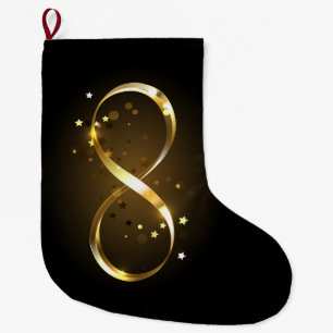 Grande Chaussette De Noël Symbole d'infini doré