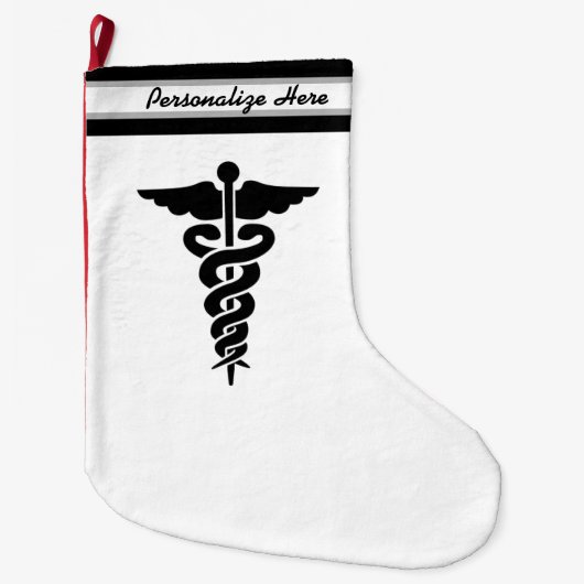 Grande Chaussette De Noël Symbole Médicale (Devant)
