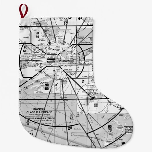 Grande Chaussette De Noël Tableau TAC de l'aéroport de Phoenix (Devant)