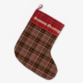 Grande Chaussette De Noël Tartan classique (Devant (Accrochage))