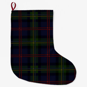 Grande Chaussette De Noël Tartan Élégant Rustique de Fêtes Tartan