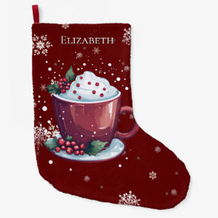 Grande Chaussette De Noël Tasse de Chocolat Chaud de Noël Rouge Personnalisé