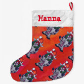 Grande Chaussette De Noël Têtes et voiles Vache Motif Noël (Dos)