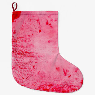 Grande Chaussette De Noël Texture de peinture grunge rose rouge