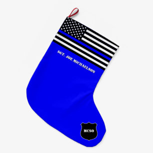 Grande Chaussette De Noël [Thin Blue Line] Soutenez la police