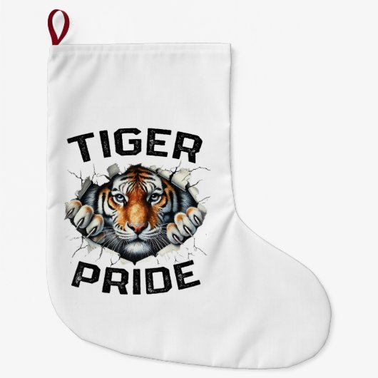Grande Chaussette De Noël Tiger Pride Retro Tiger School (Devant)