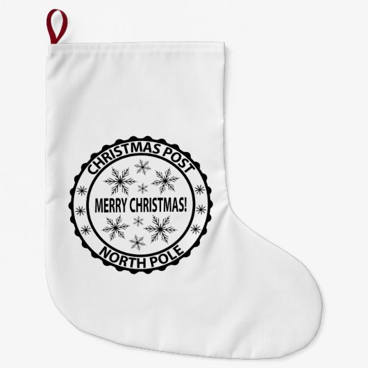 Grande Chaussette De Noël Timbre Joyeux Noël (Devant)