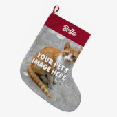 Grande Chaussette De Noël Ton chat photo Noël Stocker (Devant (Accrochage))