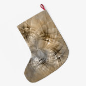 Grande Chaussette De Noël Tons Terre Abstrait Art fractal moderne Texture (Dos (Accrochage))