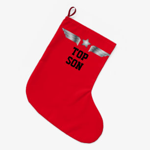 Grande Chaussette De Noël Top Son Aviator ailes Cool vol