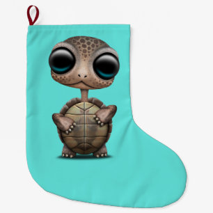 Grande Chaussette De Noël Tortue mignonne de bébé