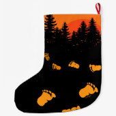 Grande Chaussette De Noël Traces Bigfoot Au Coucher Du Soleil (Dos)