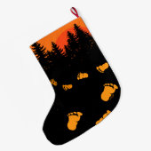 Grande Chaussette De Noël Traces Bigfoot Au Coucher Du Soleil (Dos (Accrochage))