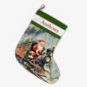 Grande Chaussette De Noël Train père Noël Xmas (Devant (Accrochage))