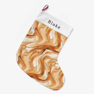 Grande Chaussette De Noël Traînées de bonbons au caramel crémeux chaud