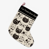 Grande Chaussette De Noël Traitements de chats de Père Noël (Devant (Accrochage))