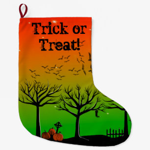 Grande Chaussette De Noël Trick ou Treat Halloween bonbon sac