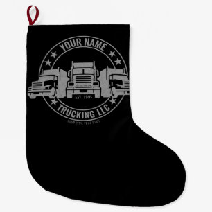 Grande Chaussette De Noël Trucker personnalisé Big Rig Semi Camion Camion