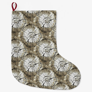 Grande Chaussette De Noël Trump Arbre En Monotone Gris Pâle Art Abstrait