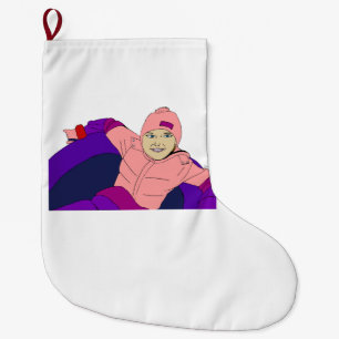 Grande Chaussette De Noël Tubes à neige pour fille
