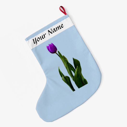 Grande Chaussette De Noël Tulipe pourpre simple (Dos (Accrochage))
