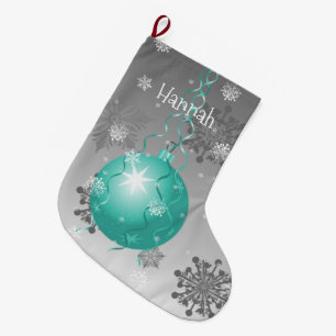 Grande Chaussette De Noël Turquoise tenue de Noël fantaisie