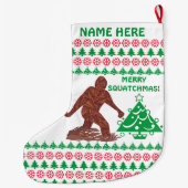 Grande Chaussette De Noël Un Bigfoot joyeux Squatchmas de marche (Dos)