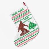 Grande Chaussette De Noël Un Bigfoot joyeux Squatchmas de marche (Dos (Accrochage))