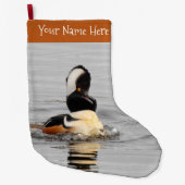 Grande Chaussette De Noël Un canard Merganser Surpris (Devant)