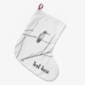 Grande Chaussette De Noël Un colibri sur un bâton (Devant (Accrochage))