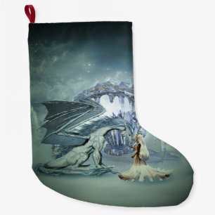 Grande Chaussette De Noël Un dragon de glace génial