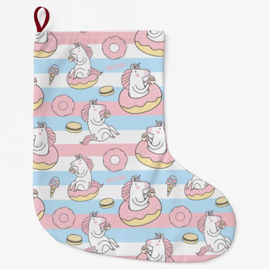 Grande Chaussette De Noël Unicorne (Devant)