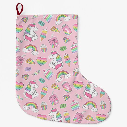 Grande Chaussette De Noël Unicorne (Devant)