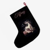 Grande Chaussette De Noël Unicorne personnalisée (Dos (Accrochage))