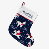 Grande Chaussette De Noël Unicornes et Santas (Devant (Accrochage))